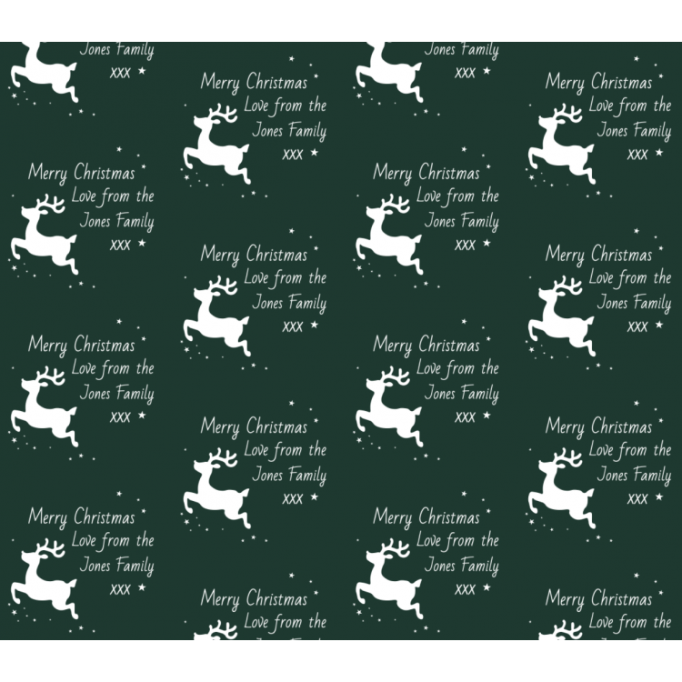 Personalised Wrapping Paper Christmas Reindeer